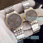 Omega De Ville 2-Tone Gold Steel Lovers Replica Watch - Grey Face